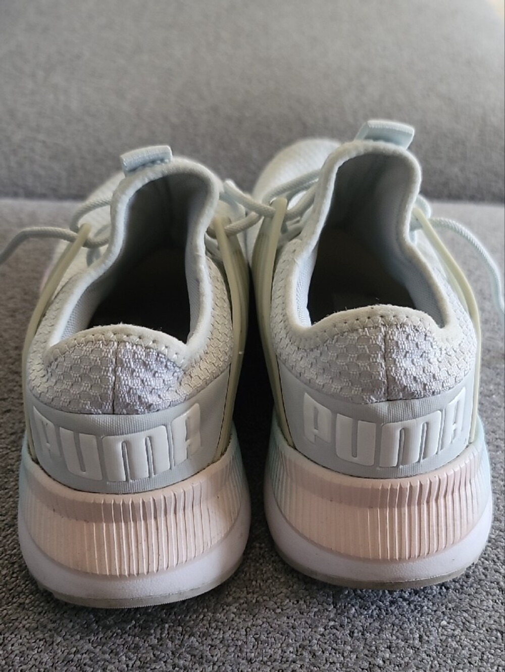 Puma Women's Light Blue Sneakers with Pastel Rainbow Accents - Picture 6 of 15